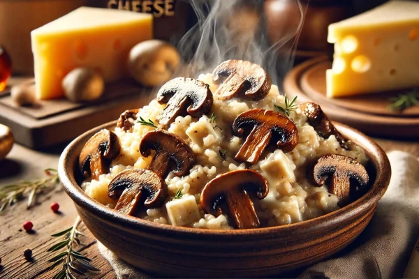 Risotto savoyard au Beaufort et champignons