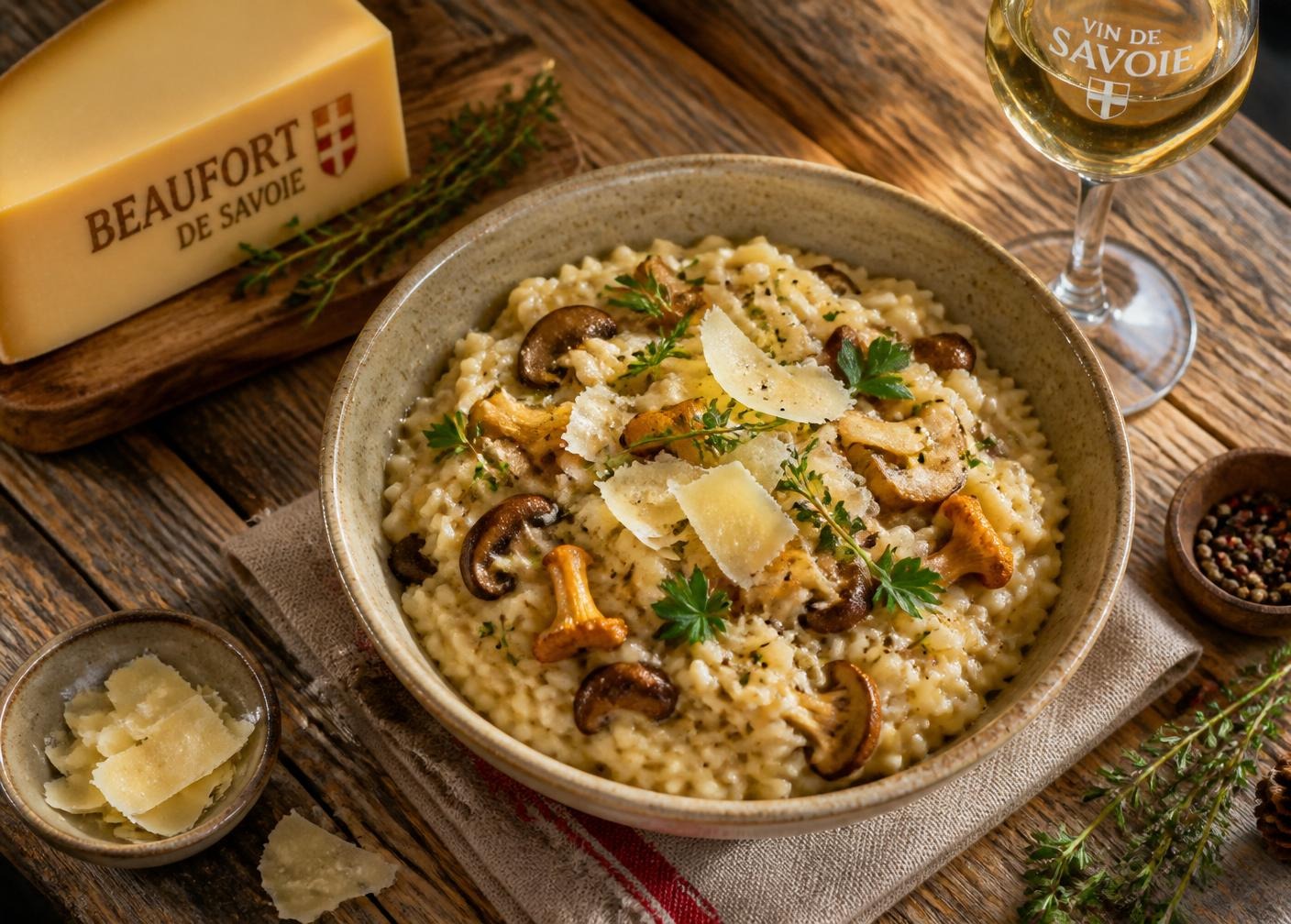 Risotto savoyard au Beaufort et champignons