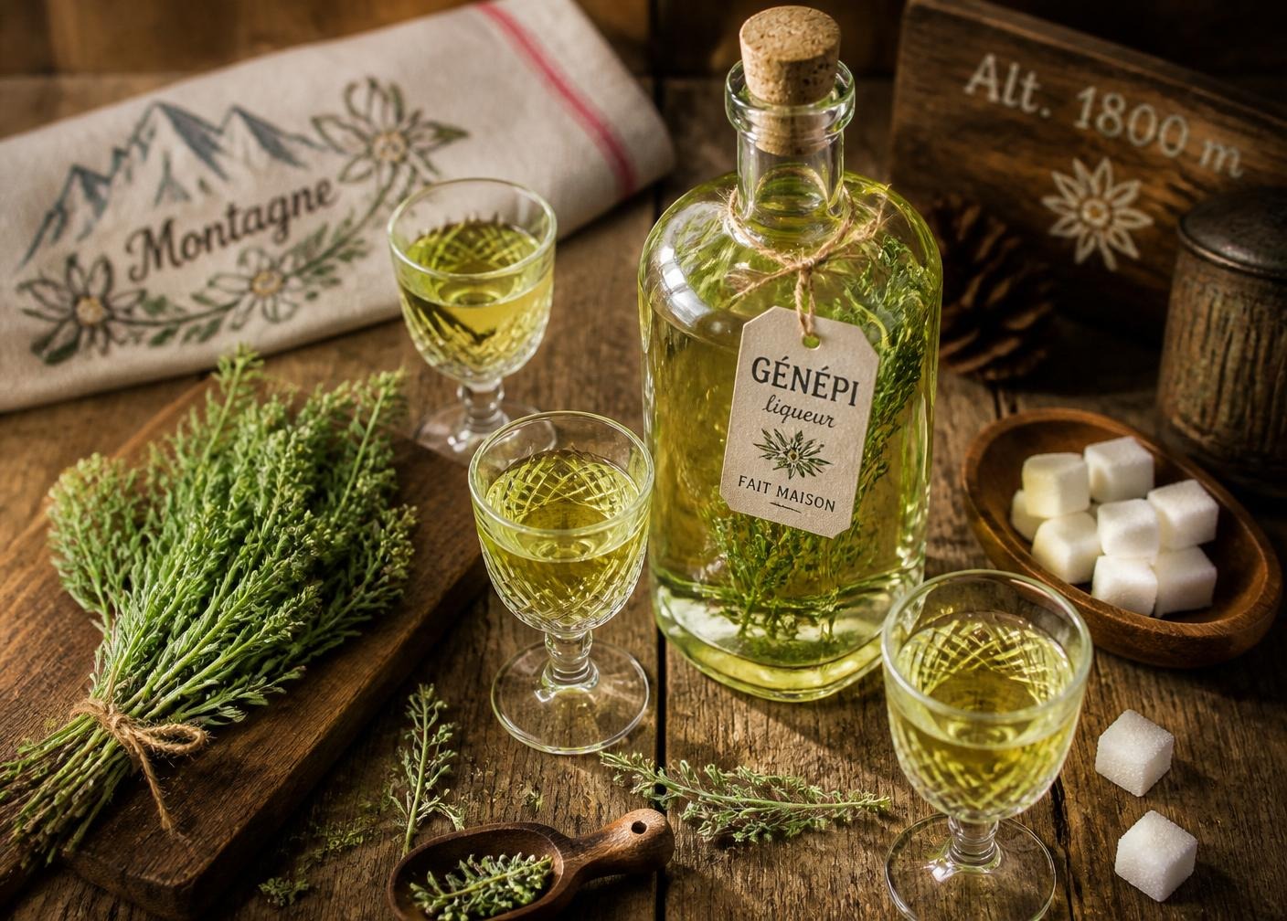 Recette maison de la liqueur de Génépi